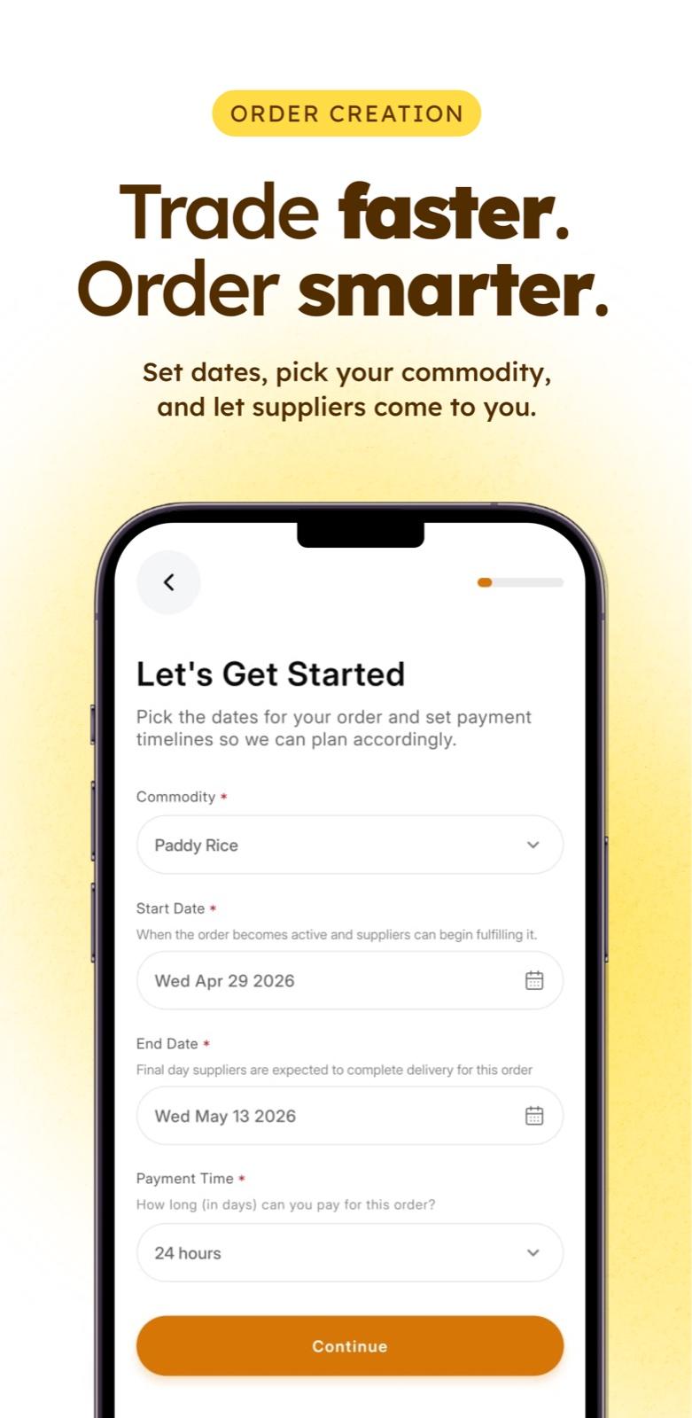 Order creation flow