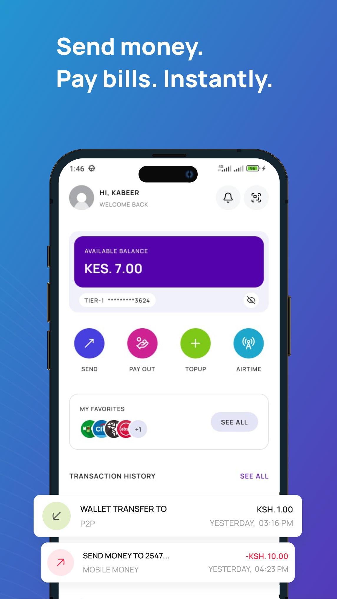 Instant payments dashboard